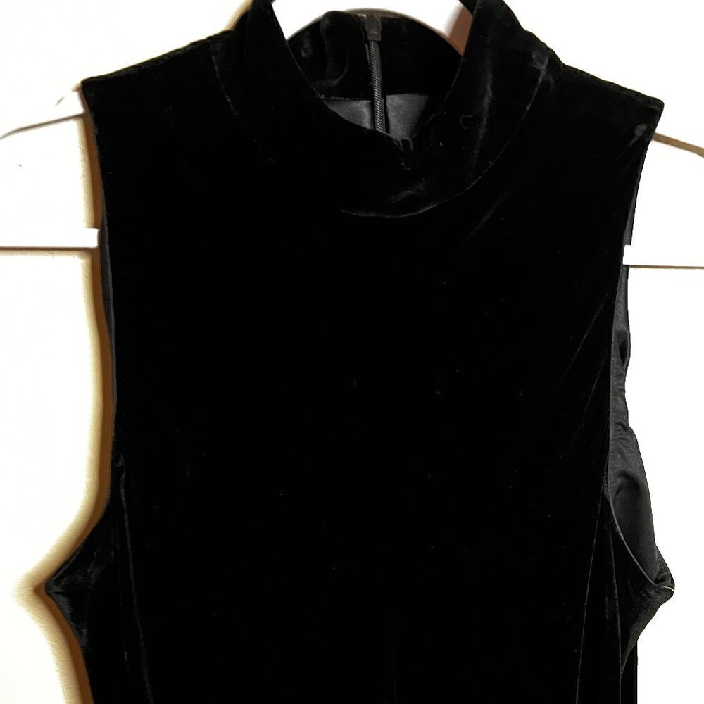 LAUREN RALPH LAUREN Dress Womens Black Velvet Sleeveless Size 12